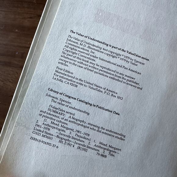 Vintage '79 The Value Of Understanding A Book About Margaret Mead Hardcover Book - Picture 2 of 11